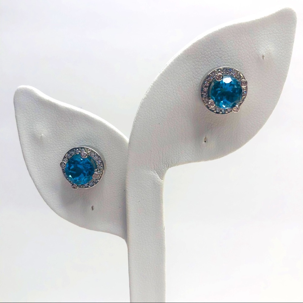 10K Earrings Gold Topaz CZ